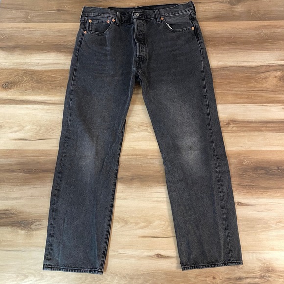 Levi's Other - Levi's 501 Mens Jeans 36x30 Faded Black Wash Button Fly Straight Leg